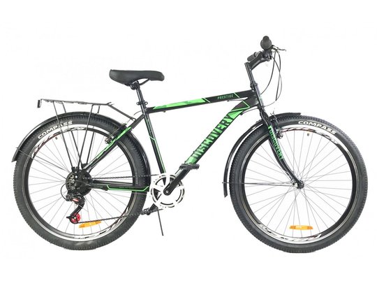Велосипед Discovery Prestige Man ST vbr 26", рама M, 2020, чорно-зелений, M (160-175 см)