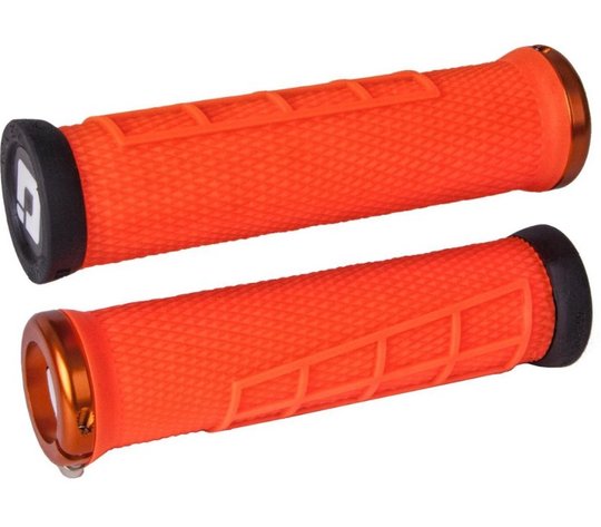 Купити Грипси ODI Elite Flow, V2.1 Lock On, Brt Orange w/Orange Clamp, помаранчеві з помаранчевими замками з доставкою по Україні