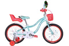 Купити Велосипед дитячий 18" Formula Alicia ST 2022, з крилом та корзиною для ляльки, бірюзова з доставкою по Україні