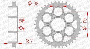 Зірка AFAM 525 Steel Chainwheel - Ducati (Silver), 42z (50901-42)