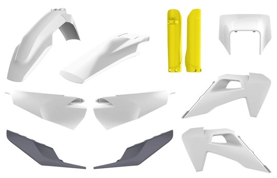 Пластик Polisport ENDURO kit - Husqvarna (20-) (White/Yellow), Husqvarna (91124)