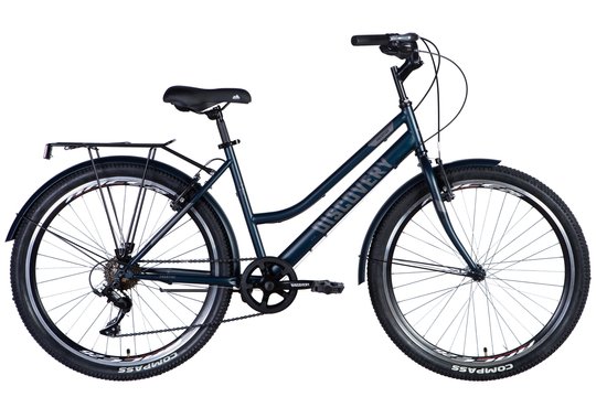 Купити Велосипед ST 26" Discovery PRESTIGE WOMAN Vbr рама-" з багажником задн St з крилом St 2024 (темно-синій (м)) з доставкою по Україні