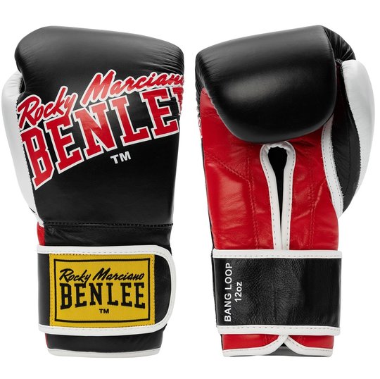 Перчатки боксерські Benlee BANG LOOP 10oz / шкіра / чорно-червоні