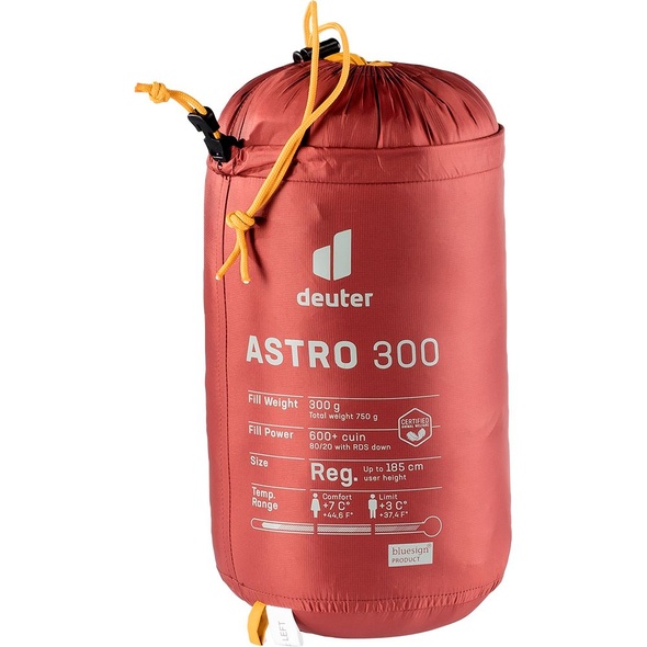 Спальний мішок Deuter Astro 300 колір 5908 redwood-curry лівий