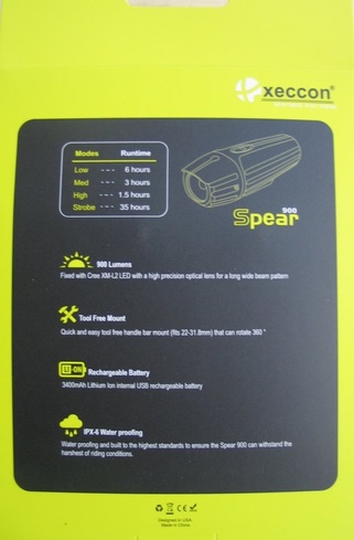 Купити Вело фара Xeccon Spear 900 USB з доставкою по Україні
