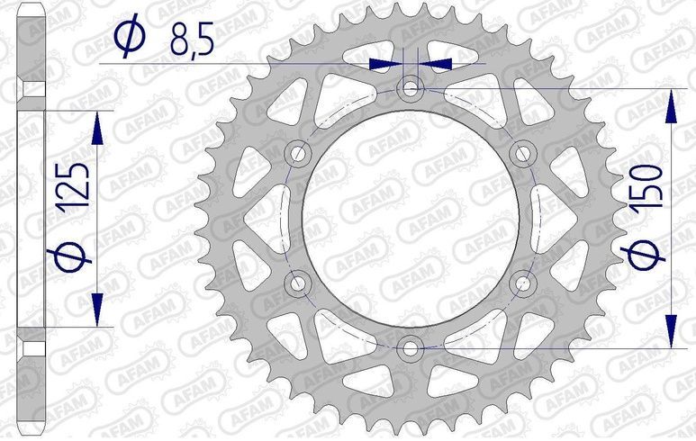 Звезда AFAM 520 Aluminium Chainwheel - KTM (Silver), 49z