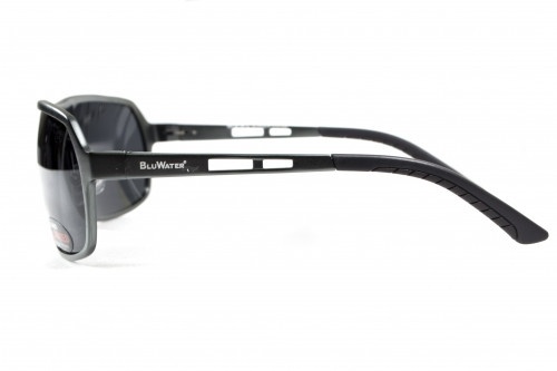 Окуляри поляризаційні BluWater Alumination-4 Gun Metal Polarized (gray) чорні, в темній оправі