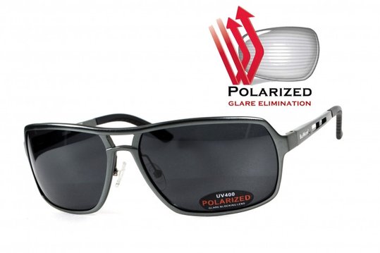 Окуляри поляризаційні BluWater Alumination-4 Gun Metal Polarized (gray) чорні, в темній оправі