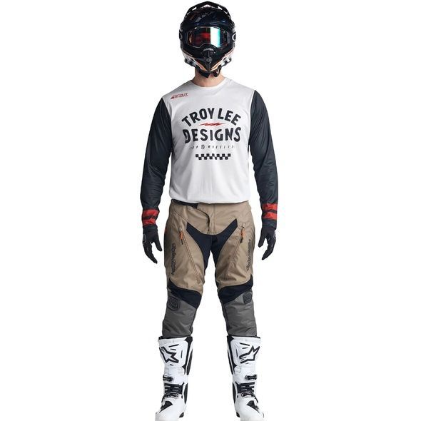 Мото джерсі TLD Scout GP Jersey RIDE ON [CHARCOAL/VINTAGE WHITE] LG