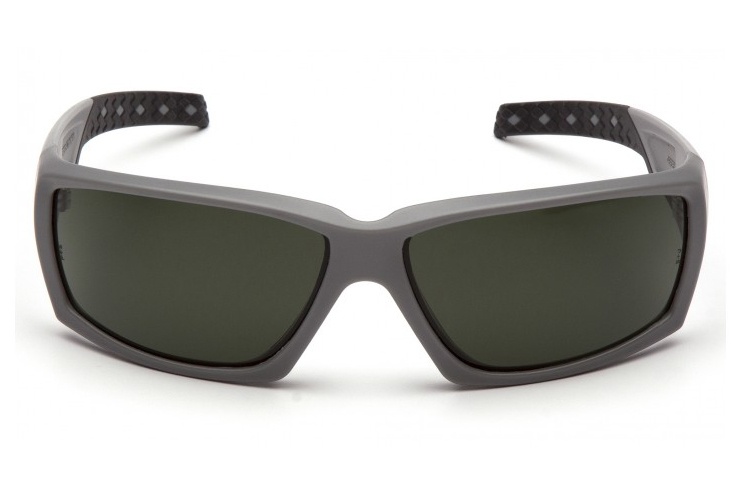 Окуляри захисні відкриті Venture Gear Tactical OverWatch Gray (forest gray) Anti-Fog, чорно-зелені у сірій оправі