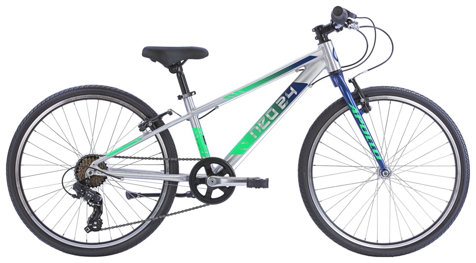 Купити Велосипед 24" Apollo NEO 7s boys Brushed Alloy / Navy Blue / Neon Green Fade з доставкою по Україні