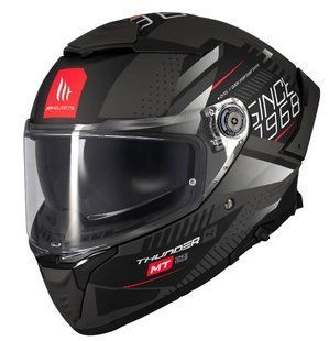 Мотошлем MT Thunder 4 Luminance D1 матовый черный/серый, L