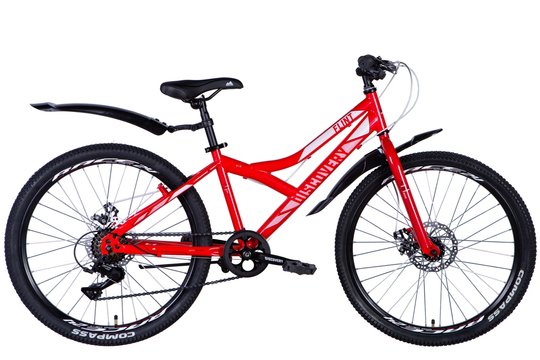 Купити Велосипед ST 24" Discovery FLINT DD рама-" з крилом Pl 2024 (червоний) з доставкою по Україні