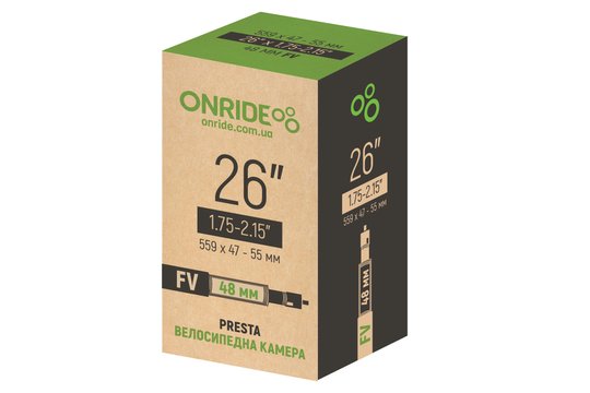 Купити Камера ONRIDE 26"x1.75-2.15" FV 48 з доставкою по Україні
