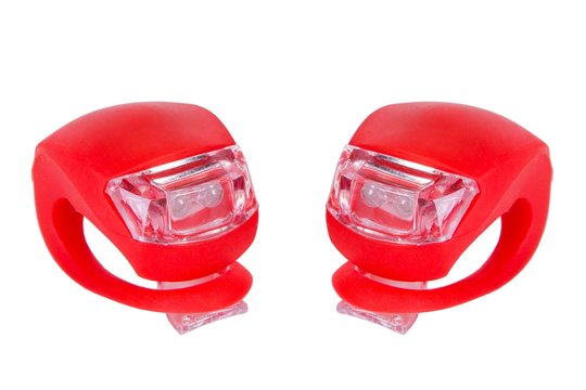 Купити Мигалка 2шт BC-RL8001 біле+червоне світло LED силіконовий (червоний корпус) з доставкою по Україні
