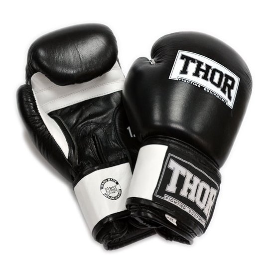 Перчатки боксерські THOR SPARRING 14oz/PU/чорно-білі