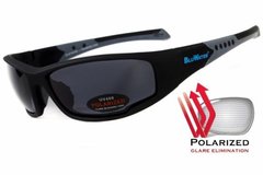 Очки поляризационные BluWater Daytona-3 Polarized (gray), серые в чёрно-серой оправе