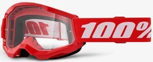 Детские очки 100% STRATA 2 Youth Goggle (Red), Clear Lens