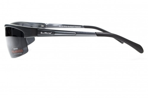Окуляри поляризаційні BluWater Alumination-5 Gun Metal Polarized (gray) чорні в темній оправі