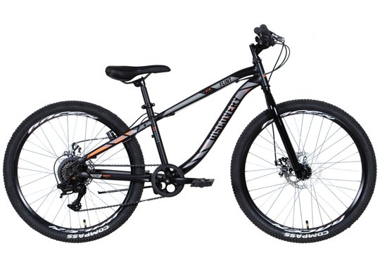 Купити Велосипед 24" Discovery FLINT DD 2022 (чорно-сірий з помаранчевим (м)) з доставкою по Україні