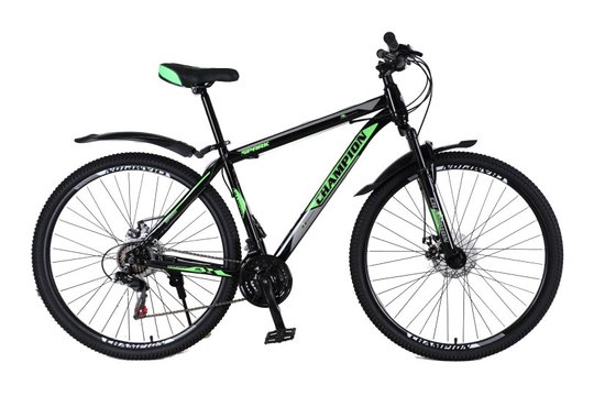 Купити Велосипед Champion Spark 27.5"17" Чорний-Зелений-Білий з доставкою по Україні
