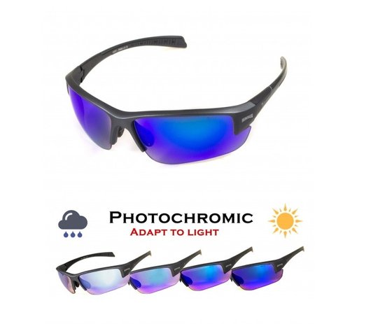 Окуляри захисні хромовані Global Vision Hercules-7 Photo. (Anti-Fog) (G-Tech™ blue) фотохромні сині дзеркальні