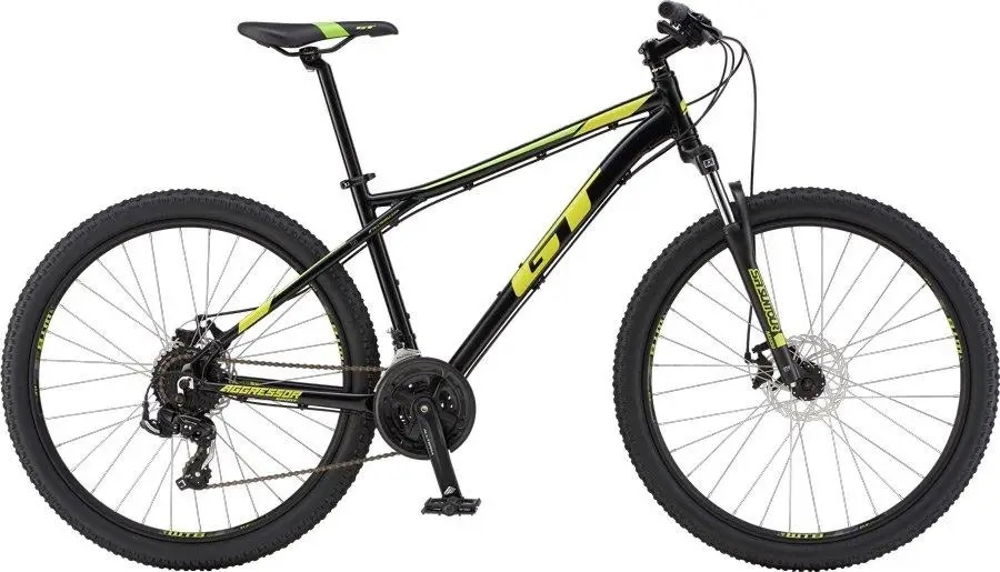 Купить Велосипед горный 27,5" GT Aggressor Sport M 2019, черно-зеленый с желтым с доставкой по Украине