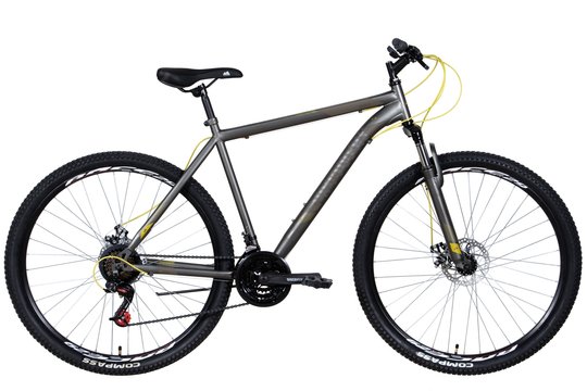 Купити Велосипед ST 29" Discovery RIDER AM DD рама- 2022 (темно-серебристый с желтым (м)) з доставкою по Україні