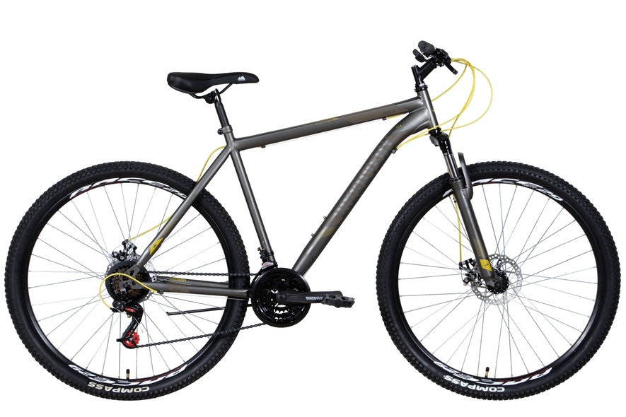 Купить Велосипед ST 29" Discovery RIDER AM DD рама- 2022 (темно-серебристый с желтым (м)) с доставкой по Украине