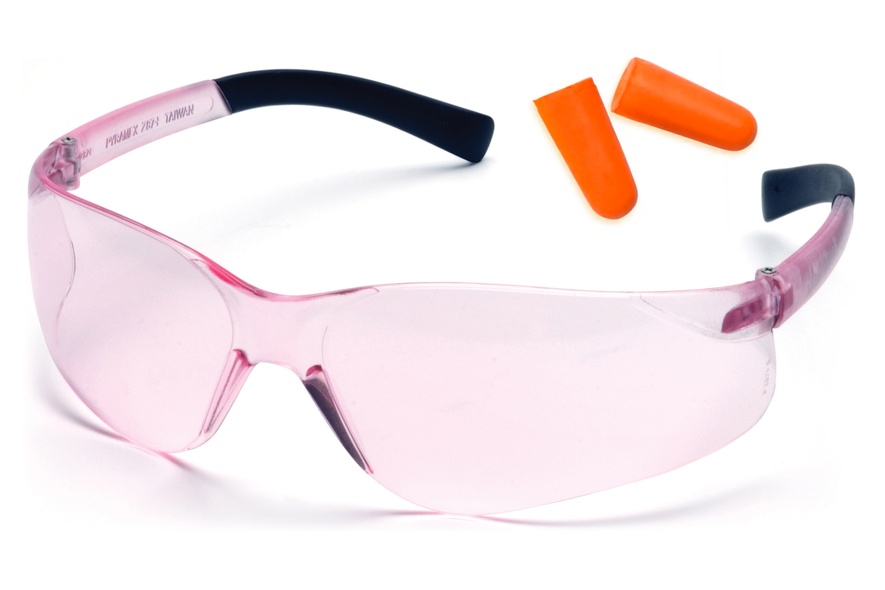 Защитные очки Pyramex Mini-Ztek (light pink) combo, розовые (беруши входят в комплект)