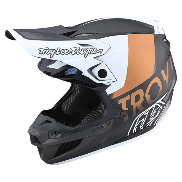 Мото Шлем TLD SE5 Carbon Helmet [QUALIFIER WHITE/BRONZE] MD