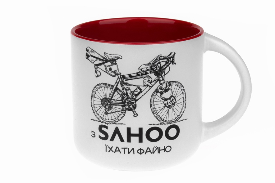 Купить Чашка SAHOO_Из Sahoo ехать хорошо. Бело-красный. Бело-красная 350мл с доставкой по Украине