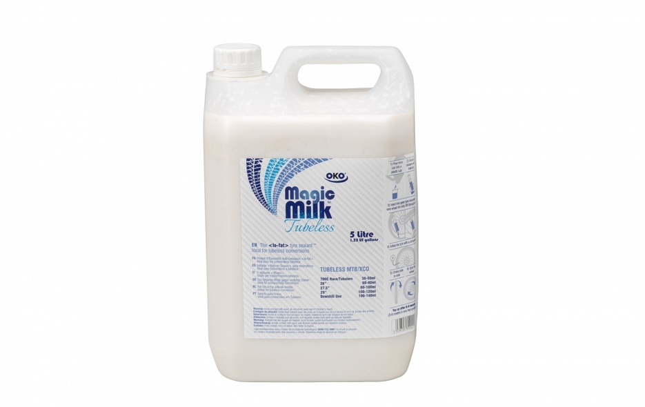 Купить Герметик OKO Magik Milk Tubeless для бескамерных покрышек 5L (шприц для заливки в комплекте) с доставкой по Украине