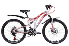 Купити Велосипед 24" Discovery ROCKET DD 2021 (серебристо-красный с синим) з доставкою по Україні