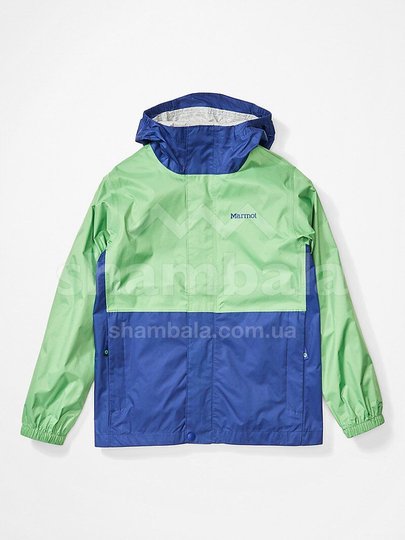 Boy's PreCip Eco Jacket куртка для мальчиков (Emerald/Royal Night, M), M, Дітям, NanoPro™ Eco 100% Recycled Nylon Ripstop 2.4 oz/yd