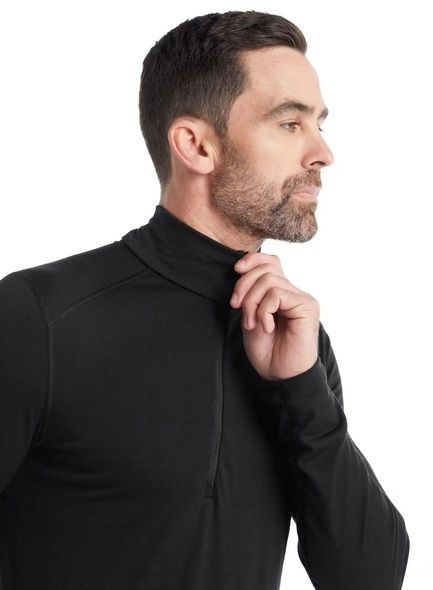 Термофутболка з довгим рукавом ICEBREAKER 200 Oasis LS Half Zip MEN BLACK L