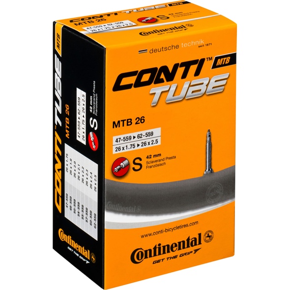 Купити Камера Continental MTB Tube 26", 47-559->62-559, S42, 210 г з доставкою по Україні