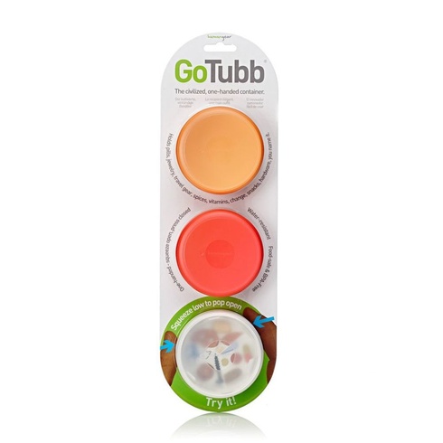 Набор контейнеров Humangear GoTubb 3-Pack Medium Clear Orange Red (білий. оранжевий, червоний)