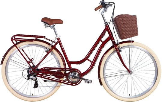 Купити Велосипед міський 28" Dorozhnik Coral AL 19" рама (7 шв) 2021, бордовий з доставкою по Україні