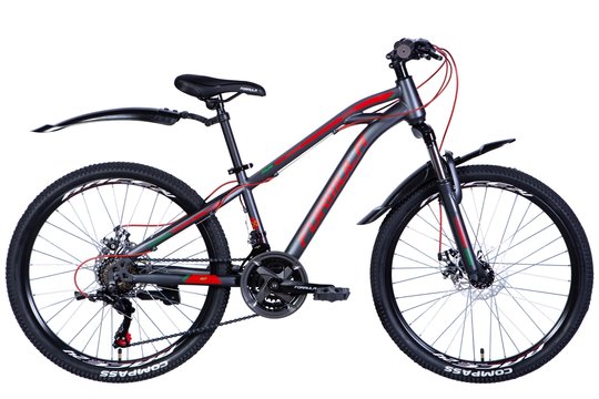 Купити Велосипед 24" Formula DAKAR AM DD 2024 (чорно-червоний (м)) з доставкою по Україні