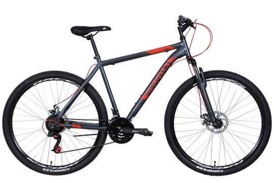 Купити Велосипед ST 29" Discovery RIDER AM DD рама- 2022 (темно-серебристый с красным (м)) з доставкою по Україні