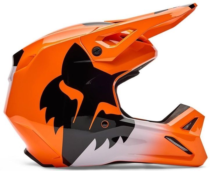 Шолом FOX YTH V1 Helmet - SHIELD (Flo Orange), YS