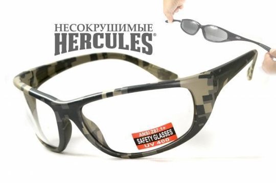 Очки защитные открытые Global Vision Hercules-6 Digital Camo (clear) прозрачные