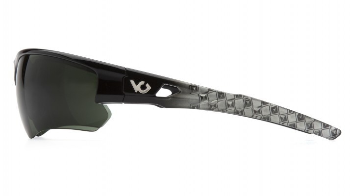 Окуляри захисні Venture Gear Atwater (forest gray) Anti-Fog, чорно-зелені в сріблястій оправі