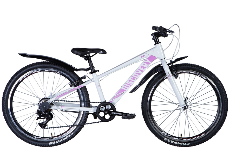 Купити Велосипед AL 24" Discovery QUBE Vbr рама-" з крилом Pl 2024 (біло-рожевий (м)) з доставкою по Україні
