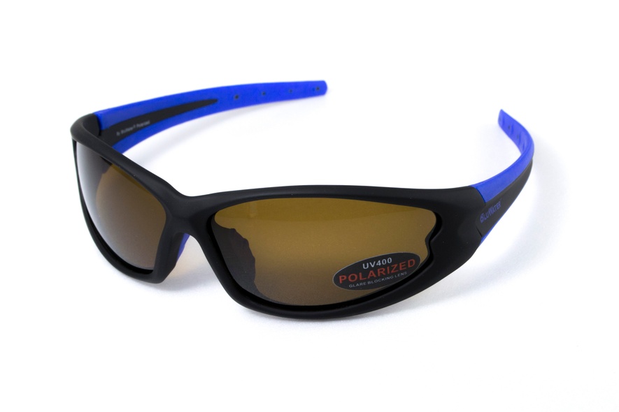 Очки поляризационные BluWater Daytona-4 Polarized (brown) коричневые в черно-синей оправе