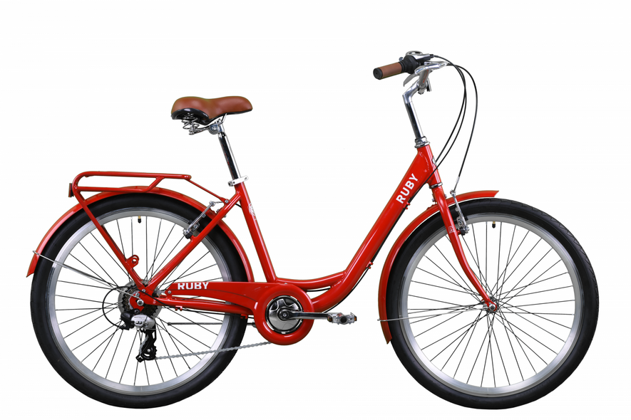 Купить Велосипед городской 26" Dorozhnik Ruby AL 17" (планетарка) 2021, красный с доставкой по Украине