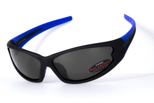 Очки поляризационные BluWater Daytona-4 Polarized (gray) серые в черно-синей оправе