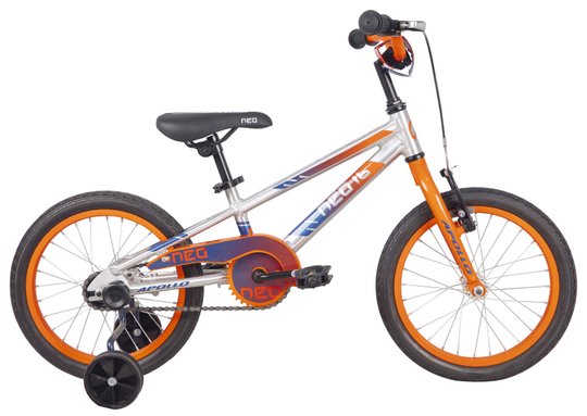 Купити Велосипед 16" Apollo NEO boys Brushed Alloy / Orange / Navy Blue Fade з доставкою по Україні