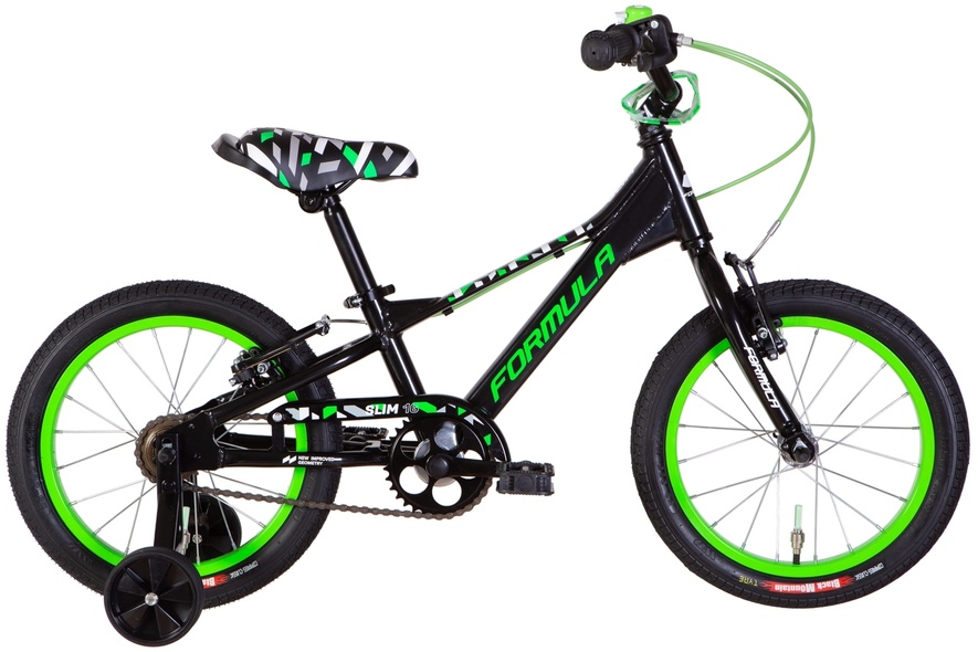 Купить Велосипед 16" Formula SLIM 2022 черно-зеленый с доставкой по Украине